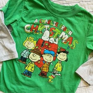 Peanuts Charlie Brown Christmas Vintage Layered Holiday Tee Shirt 24 months